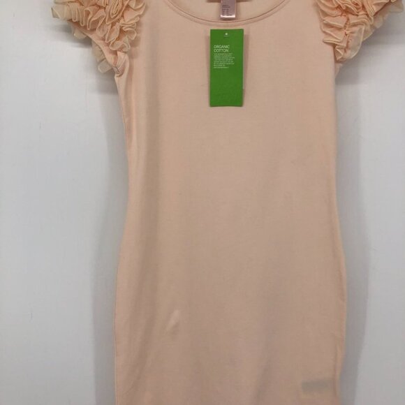 H&M NWT paste pink The Garden Collection bodycon mini dress puffy floral sleeves - Picture 7 of 15